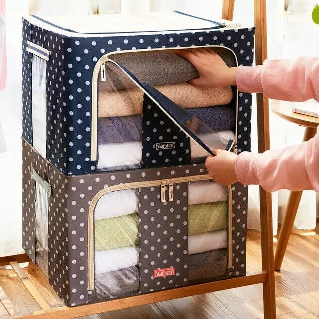 Collapsible Large Size Storage Organizer with Metal Supports