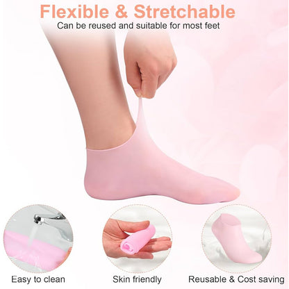 1 Pair Silicone Moisturizing Gel Heel Socks