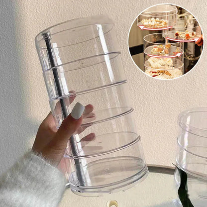 Transparent 360° Rotating Jewelry Box - 5 Layer