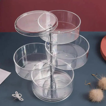 Transparent 360° Rotating Jewelry Box - 5 Layer