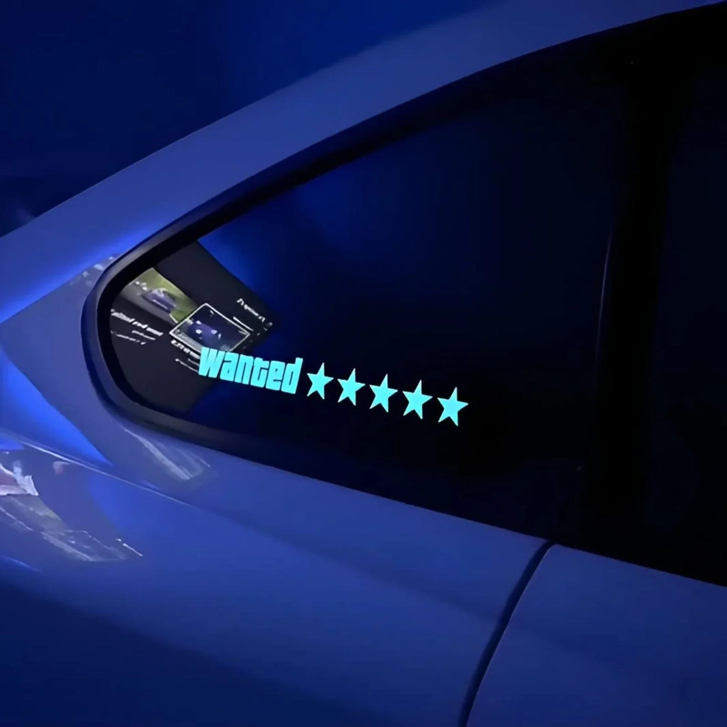 5 Stars Wanted LED Car Sticker