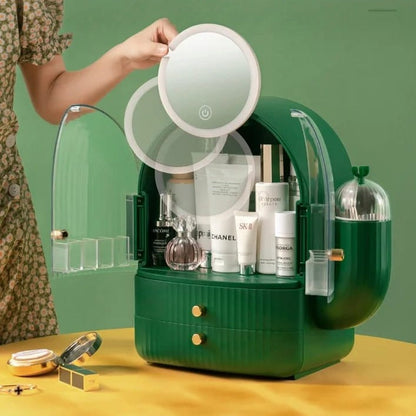 Cactus Cosmetic Organizer With LED Light With Mirror