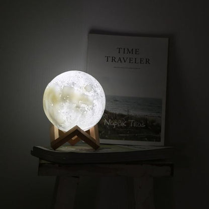 Moon Light Lamp – 3D Moon Lamp with Wooden Stand