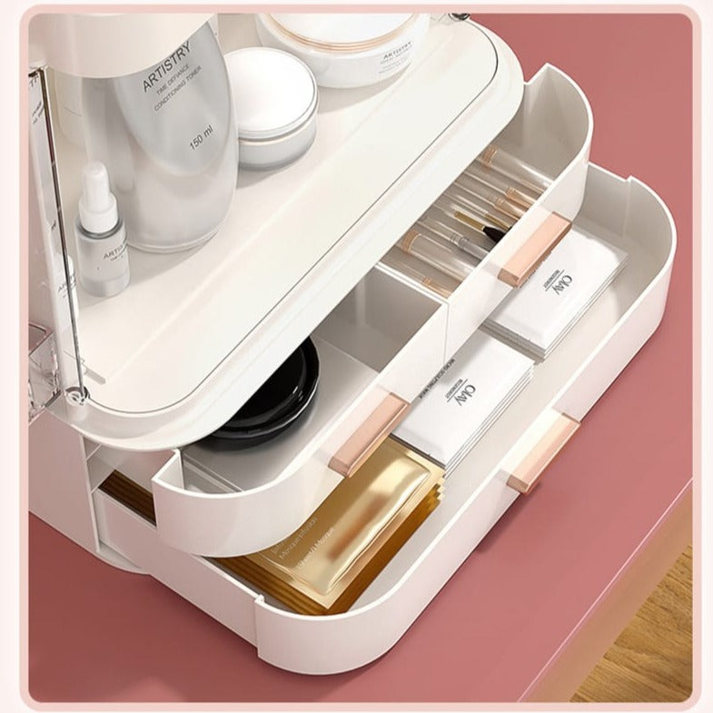 Classy Cosmetic Organizer With Mirror