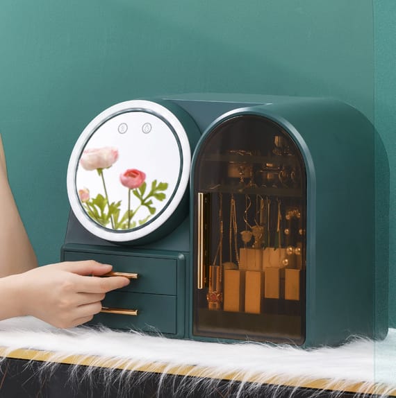 Magic Mirror Cosmetic Organizer with LED