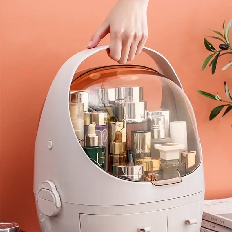 Hand-Held Cosmetic Organizer With Drawer