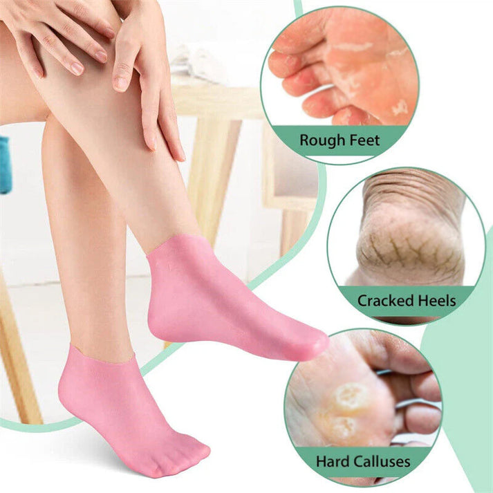 1 Pair Silicone Moisturizing Gel Heel Socks