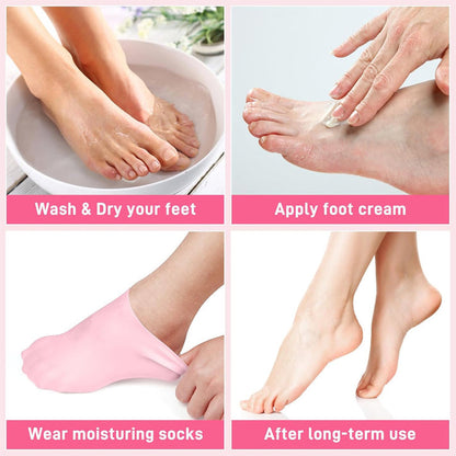 1 Pair Silicone Moisturizing Gel Heel Socks