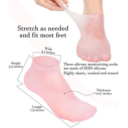 1 Pair Silicone Moisturizing Gel Heel Socks