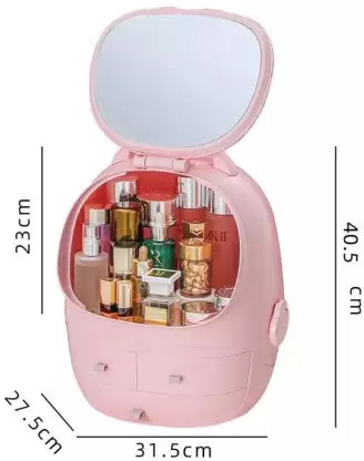 Portable Cosmetic Organizer With led light Mirror